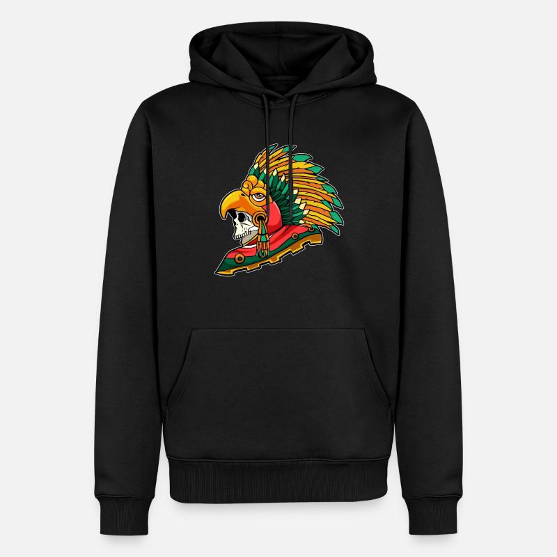 Aztec Eagle Warrior Maya Skull Inca - Herre Premium økologisk hoodie - sort