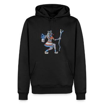 Tlaloc Aztec Rain Dieu Aztèque Nahu - Sweat à capuche Premium bio Homme - noir - Devant - Nico (187cm)