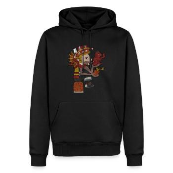 Mictlantecuhtli Dieu de la Mort Aztèques Dieu Maya I - Sweat à capuche Premium bio Homme - noir - Devant - Nico (187cm)