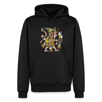 Mixcoatl Aztèque Dieu Nuage Serpent Maya Inka Tolt - Sweat à capuche Premium bio Homme - noir - Devant - Nico (187cm)