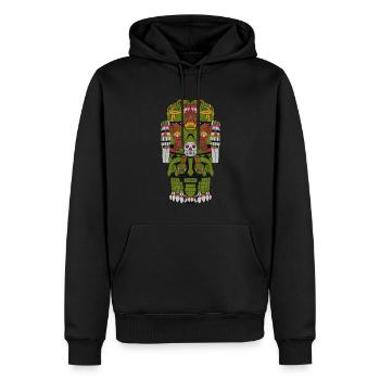 Coatlicue Déesse Aztèque Déesse de la Terre Maya Inca - Sweat à capuche Premium bio Homme - noir - Devant - Nico (187cm)