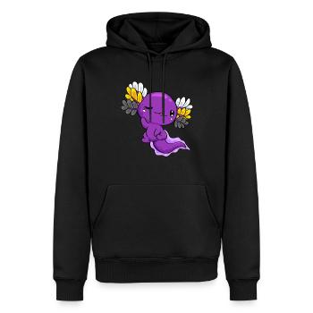 Nichtbinäre Flagge Nichtbinäre Flagge Kawaii Axolo - Männer Premium Bio Hoodie - Schwarz - Vorne - Nico (187cm)