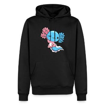 Transgender Stolz Transgender Flagge Kawaii Axolot - Männer Premium Bio Hoodie - Schwarz - Vorne - Nico (187cm)