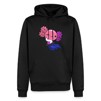 Genderfluid Stolz Genderfluid Flagge Kawaii Axolot - Männer Premium Bio Hoodie - Schwarz - Vorne - Nico (187cm)