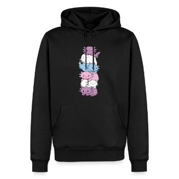 Intersexuelle Flagge Axolotl Haufen Kawaii - Männer Premium Bio Hoodie - Schwarz - Vorne - Nico (187cm)