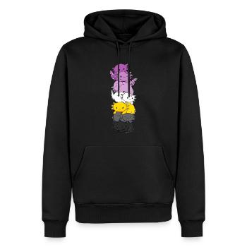 Monosexuelle Flagge Axolotl Haufen Kawaii - Männer Premium Bio Hoodie - Schwarz - Vorne - Nico (187cm)
