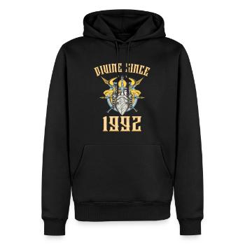 Dieu Viking, Divin Depuis 1992 Anniversaire 31 Ans - Sweat à capuche Premium bio Homme - noir - Devant - Nico (187cm)