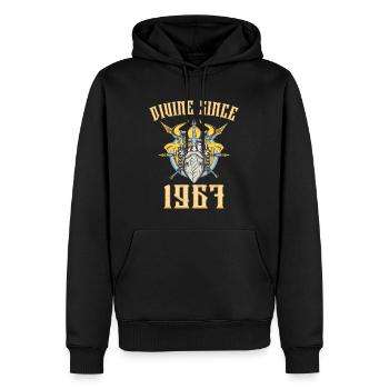 Dieu Viking, Divin Depuis 1967 Anniversaire 56 Ans - Sweat à capuche Premium bio Homme - noir - Devant - Nico (187cm)