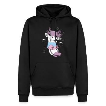 Intersexuelle Flagge Axolotl Haufen Kawaii - Männer Premium Bio Hoodie - Schwarz - Vorne - Nico (187cm)