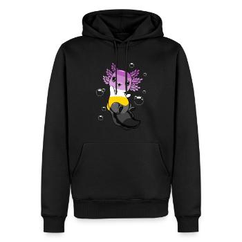 Drapeau monosexuel Axolotl Bunch Kawaii - Sweat à capuche Premium bio Homme - noir - Devant - Nico (187cm)