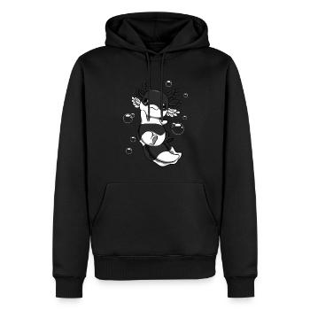 Drapeau hétérosexuel Axolotl Bunch Kawaii - Sweat à capuche Premium bio Homme - noir - Devant - Nico (187cm)