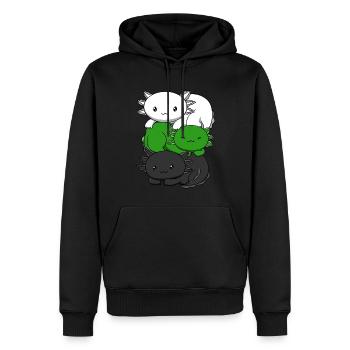 Neutrois Flagge Axolotl Haufen Kawaii Neutrois Sto - Männer Premium Bio Hoodie - Schwarz - Vorne - Nico (187cm)