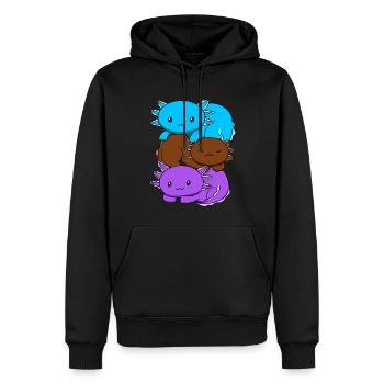 Androsexuelle Flagge Axolotl Haufen Kawaii - Männer Premium Bio Hoodie - Schwarz - Vorne - Nico (187cm)