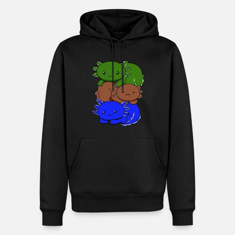 Drapeau sapiosexuel Axolotl Pile Kawaii - Sweat à capuche Premium bio Homme - noir