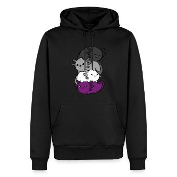 Kawaii Axolotl Haufen Asexuelle Stolz Asexuelle Fl - Männer Premium Bio Hoodie - Schwarz - Vorne - Nico (187cm)