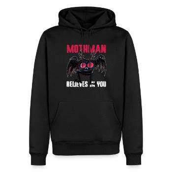 Cryptozoologie des cryptides Mothman - Sweat à capuche Premium bio Homme - noir - Devant - Nico (187cm)
