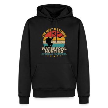 Funny Waterfowl Hunt Retro - Men’s Premium Organic Hoodie - black - Front - Nico (187cm)