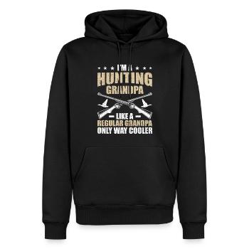 Drôle de grand-père chasseur de sauvagine - Sweat à capuche Premium bio Homme - noir - Devant - Nico (187cm)