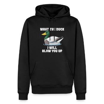 Funny duck hunting duck hunter - Men’s Premium Organic Hoodie - black - Front - Nico (187cm)