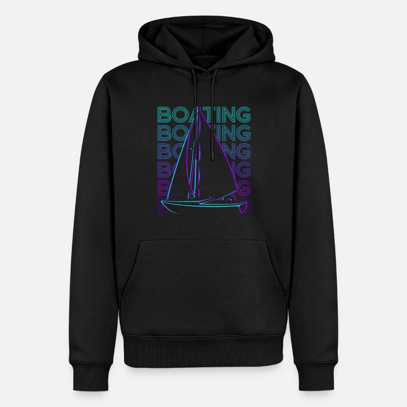 Bootfahren Segelboot Retro Geschenk - Männer Premium Bio Hoodie - Schwarz