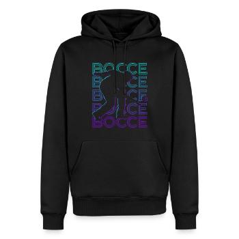Boccia Bocci Retro Cadeau - Sweat à capuche Premium bio Homme - noir - Devant - Nico (187cm)