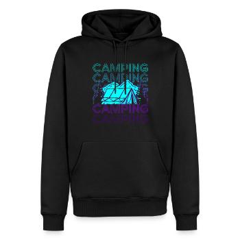 Camping Wohnmobil Camp Retro Geschenk - Männer Premium Bio Hoodie - Schwarz - Vorne - Nico (187cm)