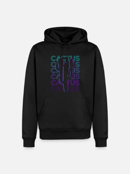 Cactus Cactus Retro Gift - Men’s Premium Organic Hoodie - black