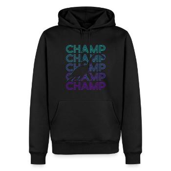 Champ Champy Lake Monster Retro Geschenk - Männer Premium Bio Hoodie - Schwarz - Vorne - Nico (187cm)