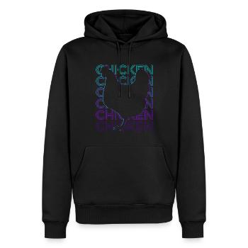 Poulet Rétro Cadeau - Sweat à capuche Premium bio Homme - noir - Devant - Nico (187cm)