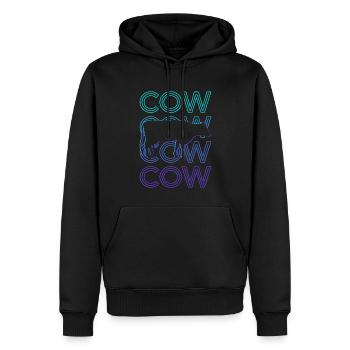 Kuh Bauer Bauernhof Bauernhof Retro Geschenk - Männer Premium Bio Hoodie - Schwarz - Vorne - Nico (187cm)