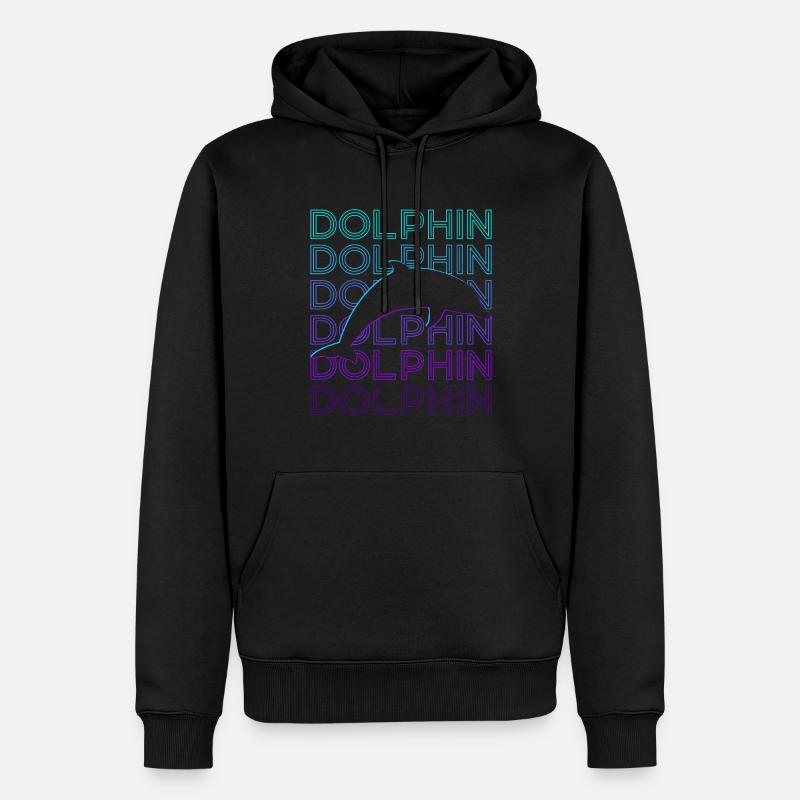 Cadeau rétro dauphin - Sweat à capuche Premium bio Homme - noir