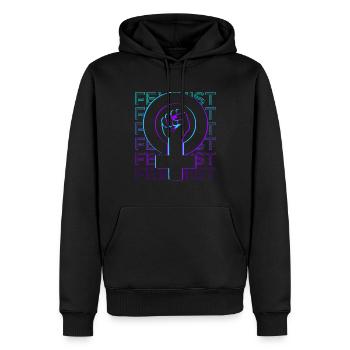Féminisme féministe Retro Gift - Sweat à capuche Premium bio Homme - noir - Devant - Nico (187cm)