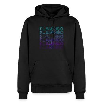 Flamingo Retro Cadeau - Sweat à capuche Premium bio Homme - noir - Devant - Nico (187cm)