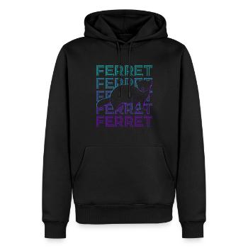 Ferret Retro Cadeau - Sweat à capuche Premium bio Homme - noir - Devant - Nico (187cm)