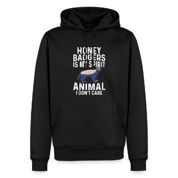 Lustiger Honigdachs - Männer Premium Bio Hoodie - Schwarz - Vorne - Nico (187cm)