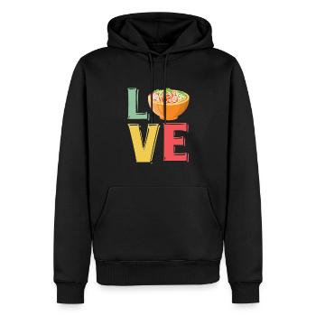 Lustige Spaghetti-Schüssel-Fleischbällchen FSM - Männer Premium Bio Hoodie - Schwarz - Vorne - Nico (187cm)