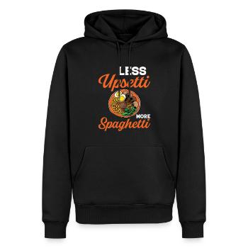 Drôles de boulettes de viande de bol à spaghetti - Sweat à capuche Premium bio Homme - noir - Devant - Nico (187cm)
