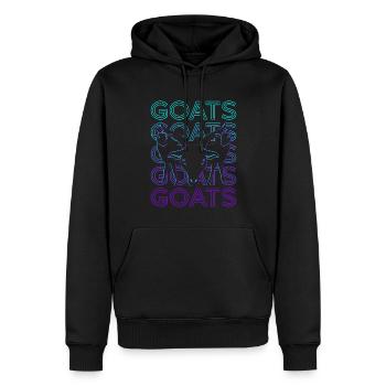 Ziegen Retro - Männer Premium Bio Hoodie - Schwarz - Vorne - Nico (187cm)