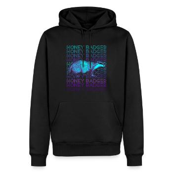 Miel Blaireau Rétro - Sweat à capuche Premium bio Homme - noir - Devant - Nico (187cm)