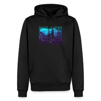 Highlander Scottish Highland Cow Rétro - Sweat à capuche Premium bio Homme - noir - Devant - Nico (187cm)