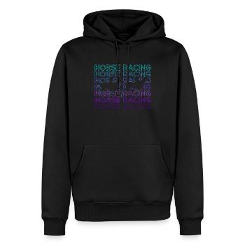 Courses de chevaux Sports équestres Cavaliers Équitation - Sweat à capuche Premium bio Homme - noir - Devant - Nico (187cm)