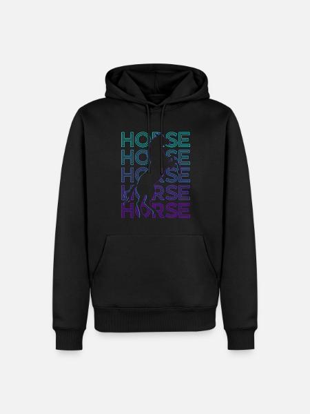 Cheval Rétro - Sweat à capuche Premium bio Homme - noir
