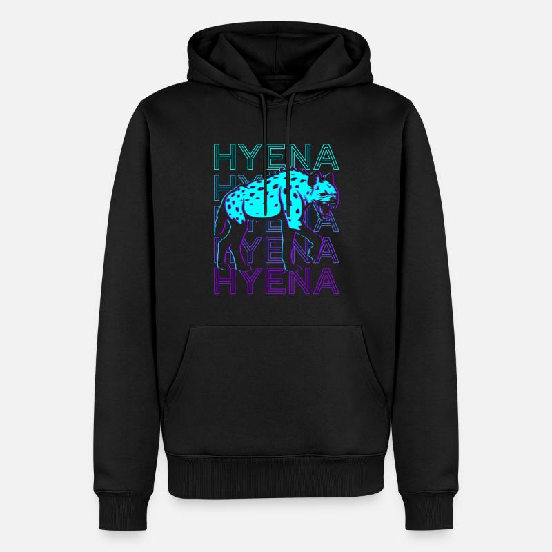 Hyène Rétro - Sweat à capuche Premium bio Homme - noir