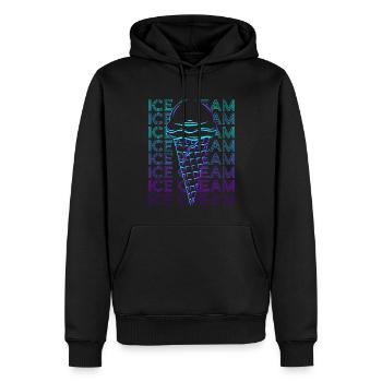 Crème glacée Rétro - Sweat à capuche Premium bio Homme - noir - Devant - Nico (187cm)