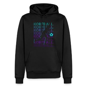 Korfball Player Rétro - Sweat à capuche Premium bio Homme - noir - Devant - Nico (187cm)