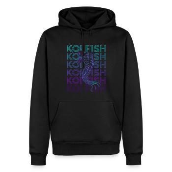 Koi Fish Carp Poisson Japonais Rétro - Sweat à capuche Premium bio Homme - noir - Devant - Nico (187cm)