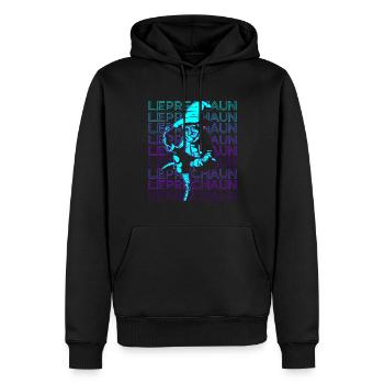 Kobold Retro - Männer Premium Bio Hoodie - Schwarz - Vorne - Nico (187cm)