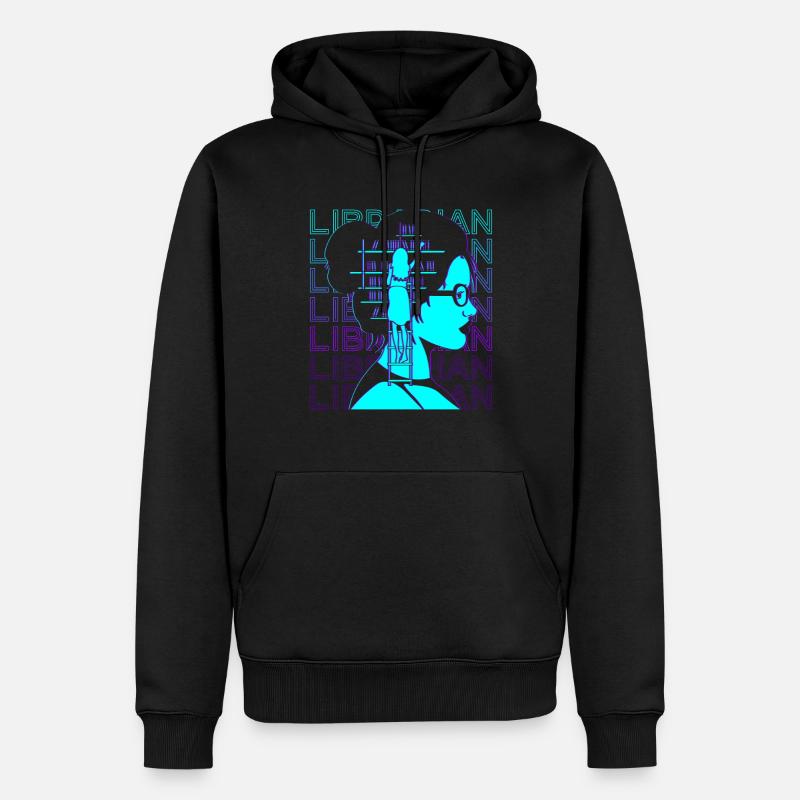 Bibliothécaire Rétro - Sweat à capuche Premium bio Homme - noir