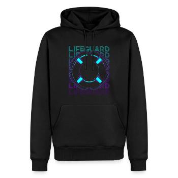 Sauveteur Rétro - Sweat à capuche Premium bio Homme - noir - Devant - Nico (187cm)