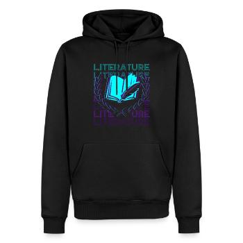 Littérature Livres anglais Littéraire Rétro - Sweat à capuche Premium bio Homme - noir - Devant - Nico (187cm)